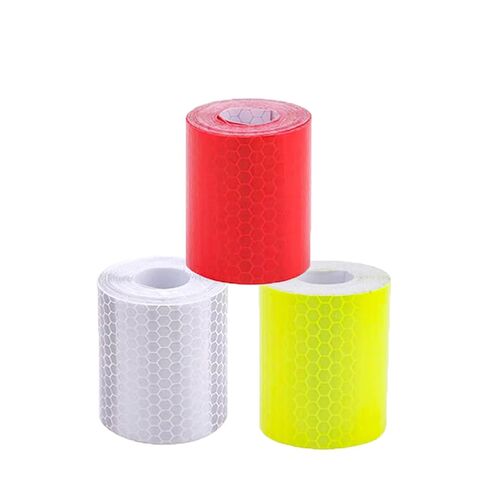 3 Rolls 2 Inch Reflective Tape High-Visibility Waterproof Safety Tape with Easy Peel-Off Backing | 2Inch x 10ft Fluorescent Yellow, Red, Green for Vehicles, Trailers, Clothing, Helmets in Kuwait