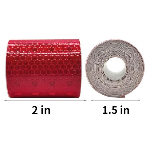 3 Rolls 2 Inch Reflective Tape High-Visibility Waterproof Safety Tape with Easy Peel-Off Backing | 2Inch x 10ft Fluorescent Yellow, Red, Green for Vehicles, Trailers, Clothing, Helmets in Kuwait