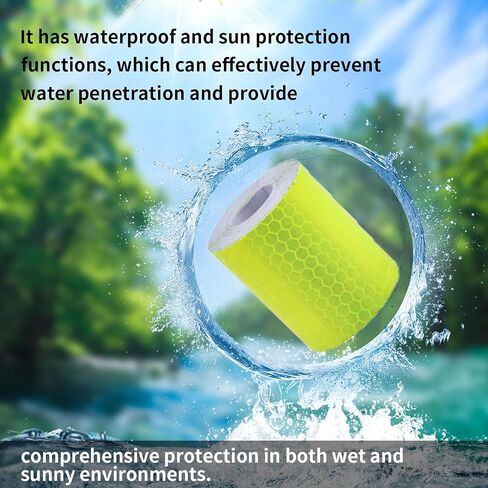 3 Rolls 2 Inch Reflective Tape High-Visibility Waterproof Safety Tape with Easy Peel-Off Backing | 2Inch x 10ft Fluorescent Yellow, Red, Green for Vehicles, Trailers, Clothing, Helmets in Kuwait