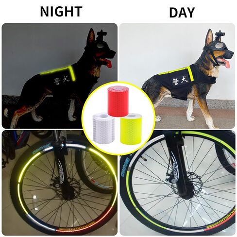3 Rolls 2 Inch Reflective Tape High-Visibility Waterproof Safety Tape with Easy Peel-Off Backing | 2Inch x 10ft Fluorescent Yellow, Red, Green for Vehicles, Trailers, Clothing, Helmets in Kuwait