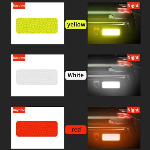 3 Rolls 2 Inch Reflective Tape High-Visibility Waterproof Safety Tape with Easy Peel-Off Backing | 2Inch x 10ft Fluorescent Yellow, Red, Green for Vehicles, Trailers, Clothing, Helmets in Kuwait