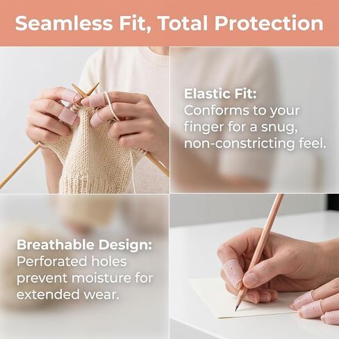 12pcs Anti Skin Picking Finger Covers, Reusable Breathable Finger Guard Caps with Air Holes, Clear Silicone Stop Nail Biting Thumb Gloves Protector for Fingertip Soreness Cuticle Protection in Kuwait