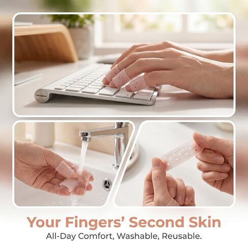 12pcs Anti Skin Picking Finger Covers, Reusable Breathable Finger Guard Caps with Air Holes, Clear Silicone Stop Nail Biting Thumb Gloves Protector for Fingertip Soreness Cuticle Protection in Kuwait