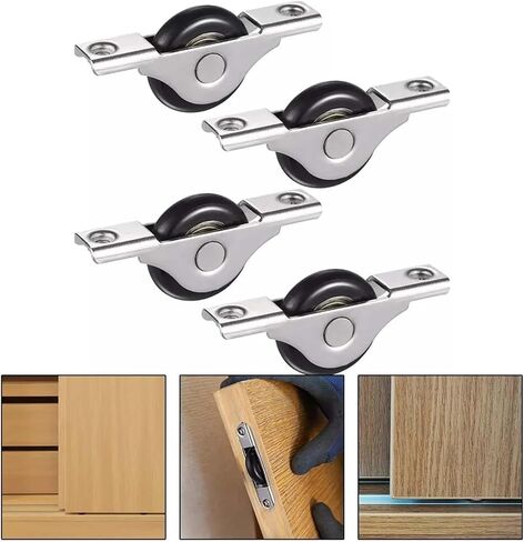 4 Pcs Sliding Door Roller Cabinet Doors Wheels Nylon Runners Wardrobe Furniture Hardware Window Sliding Pulley Door Roller in Kuwait