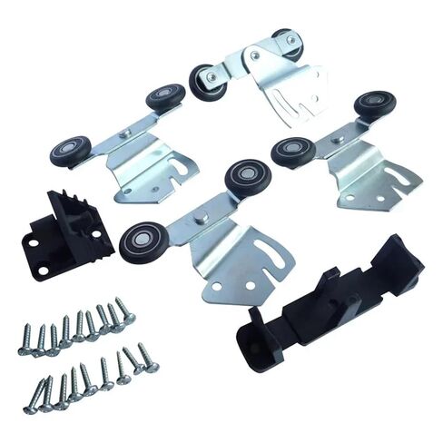 1 Set Solid Wood Sliding Door Pulley Rail Wheel Side Hanging Ming Wheel Double Wheel kit in Kuwait