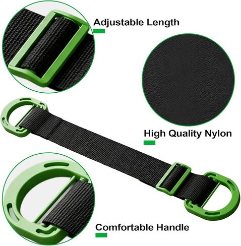 Moving Straps,2 Pack 1-Person Adjustable Handle Moving Lifting Strap with 1 Anti-Slip Gloves for Moving Furniture, Appliances, Object Up to 600lbs in Kuwait
