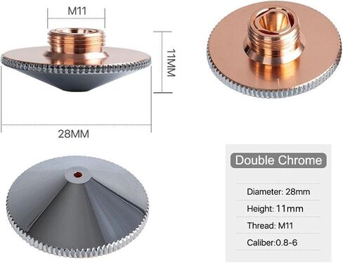 فوهة ليزر Dia.28mm H15/H11 M11 عيار 0.8-6.0 طبقات مفردة/مزدوجة 1 قطعة | 2.0 ملم، D28 H11D in Kuwait