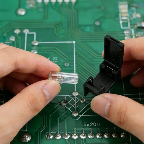 50 قطعة BLX-A حامل الصمامات، مقعد حامل الصمامات البلاستيكية السوداء PCB مع غطاء حامل ثنائي الفينيل متعدد الكلور، مقعد حامل الصمامات القياسية للأجهزة المنزلية والطاقة الكهربائية والاتصالات السلكية واللاسلكية وأدوات الآلات in Kuwait