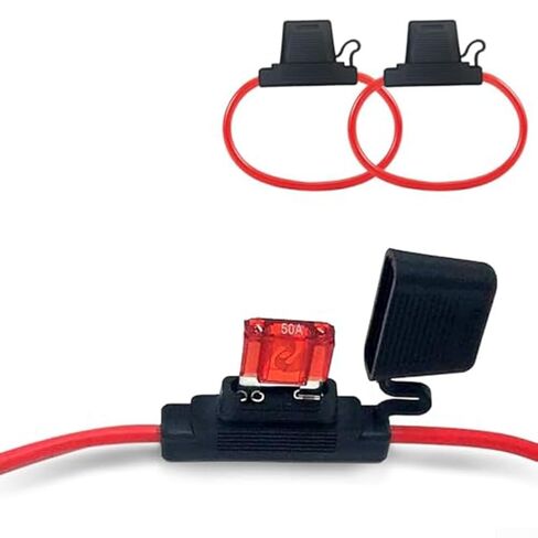 In-line 10 Awg Car Inline Fuse Marine Having 50a Fuses Impermeable 2pcs Distribution Rv Auto Truck Dc Holder 12v 24v 32v in Kuwait