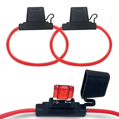 In-line 10 Awg Car Inline Fuse Marine Having 50a Fuses Impermeable 2pcs Distribution Rv Auto Truck Dc Holder 12v 24v 32v in Kuwait