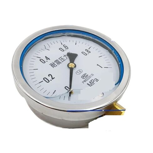 1pc YN100 4" M20*1.5 or 1/2" Better Sports Performance Thread 100mm Stainless Steel Shell Shock- Proof Oil - Filled Pressure Gauge,Lower Mount Manometer(0-0.4Mpa) in Saudi Arabia