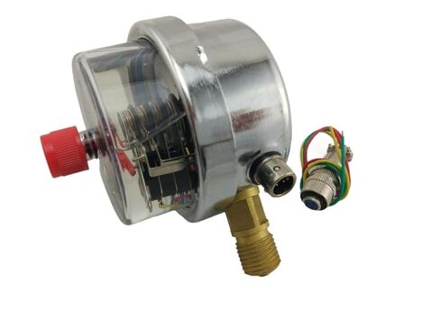 1pc YNXC-60 2.5" 0-40Mpa Shock-Proof Magnetic Help 60mm Oil Liquid Filled Electric Contact Pressure Gauge Manometer, Lower Mount in Kuwait