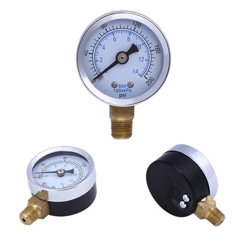 0-200 PSI 0-14 بار ضاغط الهواء المضغوط مقياس الضغط 1/8 NPT مقياس الضغط لمنظم هوائي ضاغط الهواء in Kuwait