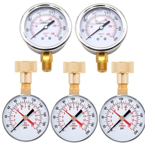 1 قطعة 3500/200 PSI قياس الضغط الطلب الضغط الرقمي 0-14 بار فراغ المانومتر 3/4 NPT لمضخة المياه الهواء الغاز المياه الوقود السائل (15PSI 1 بار) in Kuwait