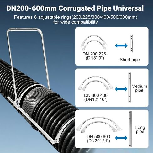 أداة شد الأنابيب HDPE 200-600 مم، أداة شد الأنابيب المموجة HDPE، مجموعة مشبك الإرساء اليدوية شديدة التحمل لبناء مجاري الصرف الصحي in Kuwait