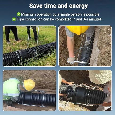 أداة شد الأنابيب HDPE 200-600 مم، أداة شد الأنابيب المموجة HDPE، مجموعة مشبك الإرساء اليدوية شديدة التحمل لبناء مجاري الصرف الصحي in Kuwait