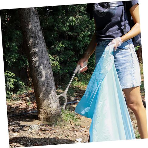 60cm Stainless Steel Garbage Picker Grabber Tool with Plastic Clamp, Outdoor Rubbish Tongs for Waste Collection, Sanitation Worker Handheld Trash Picker in Kuwait