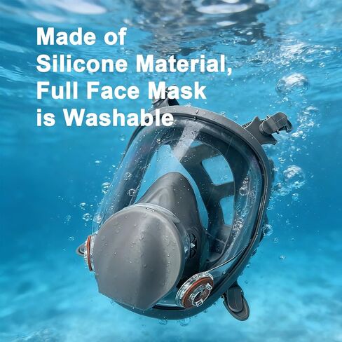 Full Face Respirator Mask With Filters (Reusable) For Paint, Welding, etc | Full Face Mask in Kuwait