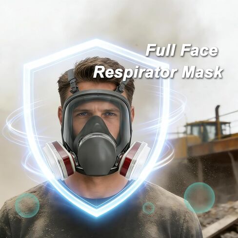 Full Face Respirator Mask With Filters (Reusable) For Paint, Welding, etc | Full Face Mask in Kuwait