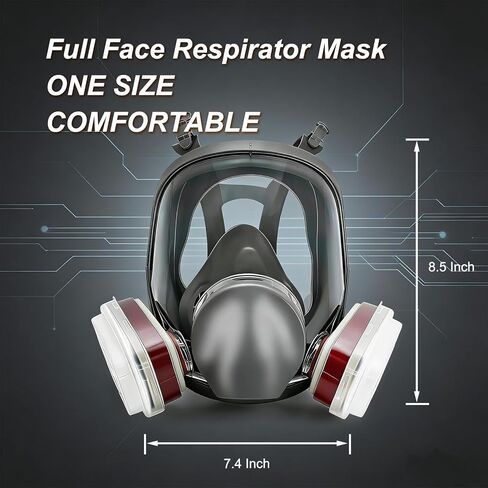 Full Face Respirator Mask With Filters (Reusable) For Paint, Welding, etc | Full Face Mask in Kuwait