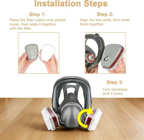 Full Face Respirator Mask With Filters (Reusable) For Paint, Welding, etc | Full Face Mask in Kuwait
