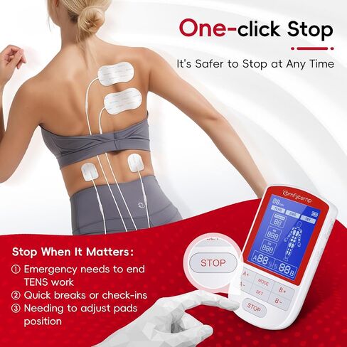 Comfytemp TENS Unit Muscle Stimulator for Pain Relief Therapy, TENS Machine with 20 Modes and DIY, Dual Channel EMS Unit, Electric Pulse Massager for Back, Shoulder, Sciatica, Knee in Kuwait