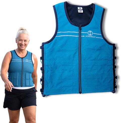 Hyperwear Hyper Vest FIT سترة مرجحة للنساء للمشي وصحة العظام - أوزان فولاذية أمريكية قابلة للتعديل، يمكن غسلها في الغسالة - تمرين هشاشة العظام، بدون أوزان للصدر - خيارات 10 رطل أو 5 رطل in Kuwait