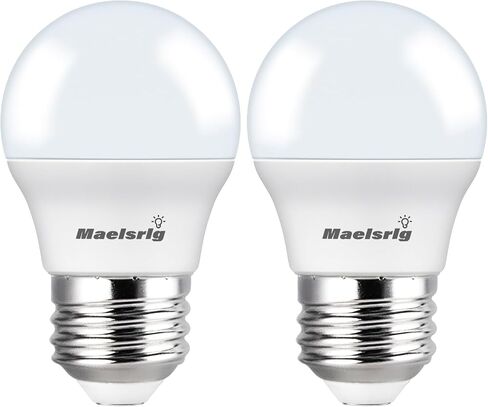 Maelsrlg 40 وات لمبة إضاءة مكافئة للثلاجة، 90+CRI، 5W 600LM لمبة ثلاجة 5000K ضوء النهار، قاعدة A15 E26 مقاومة للماء، عمر افتراضي يصل إلى 25000 ساعة لاستبدال فريجيدير الفريزر، عبوتان in Kuwait