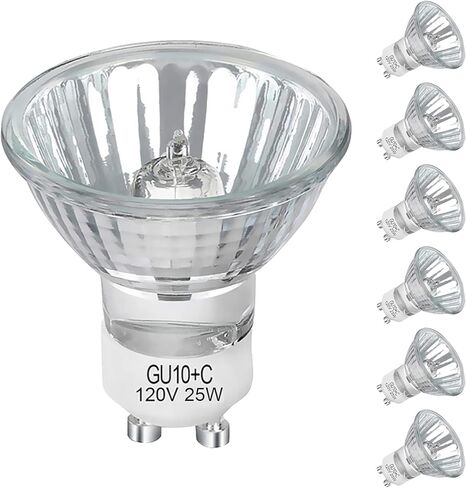 مصابيح هالوجين gu10 بقدرة 35 وات، 6 عبوات gu10+c 120 فولت 35 وات لمبات هالوجين مع عمر طويل الأمد، لمبة إضاءة MR16 gu10 قابلة للتعتيم لإضاءة المسار، ضوء غائر، غطاء محرك السيارة، 2700 ك أبيض دافئ in Kuwait