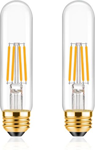 لمبة ToBeGreat T10 LED بقدرة 6 وات مكافئة 60 وات E26 لمبات أنبوبية T30 Edison لمبات إضاءة طويلة لمبة خيوط ناعمة بيضاء دافئة 2700K، مصباح مكتبي، حفلة مطعم مقهى غرفة النوم، قابلة للتعتيم (5 بوصات (2 حزمة)) in Kuwait