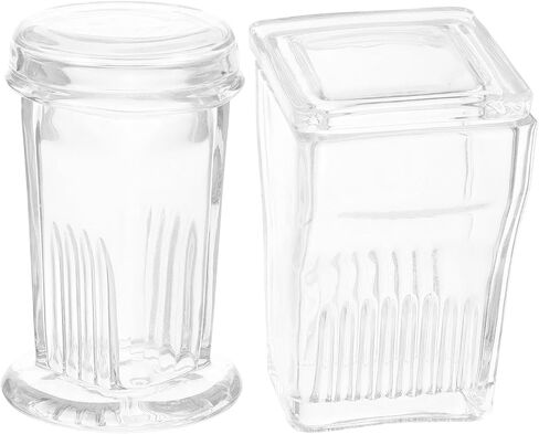 iplusmile 2pcs Lab Glass Staining Jar with Glass Lid Vertical Slide Staining Tank for 5 and 9 Microscope Slides Laboratory Glassware in Kuwait