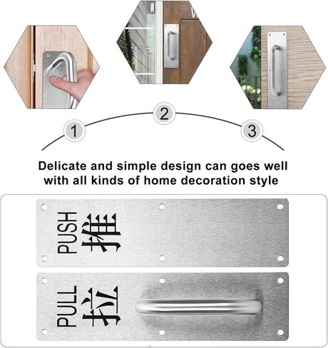 Totority Commercial Door Handle Set Stainless Steel Push Pull Handle with Rust-Proof Finish Wide Base and Large Bearing Area for Hotel and Store Access Doors in Kuwait