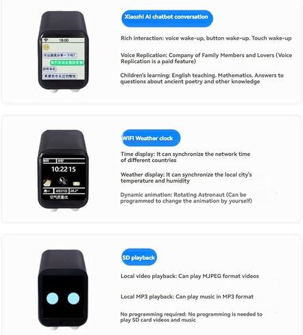 for XiaoZhi AI Chat Robot 1.54 Inch LCD Display Screen ESP32-S3 N16R8 Development Board WiFi Weather Clock A in Kuwait