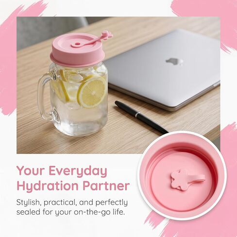 4 Color PCS Silicone Mason Jar Lids Regular & Wide Mouth | built straw hole with flower plug, leak-proof seal, BPA-free safe for coffee, smoothies and daily drink storage in Kuwait