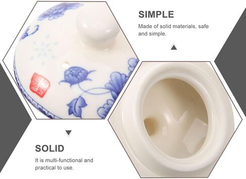 Alipis Ceramic Tea Pot Lid Replacement Cover 2.95 Inch Teapot Lid Ceramic Top for Tea Kettle Replacement Easy to Use Leak-Resistant Ideal for Home Party Camping in Kuwait