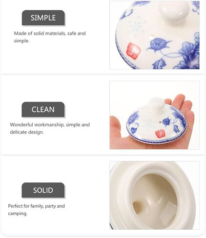 Alipis Ceramic Tea Pot Lid Replacement Cover 2.95 Inch Teapot Lid Ceramic Top for Tea Kettle Replacement Easy to Use Leak-Resistant Ideal for Home Party Camping in Kuwait