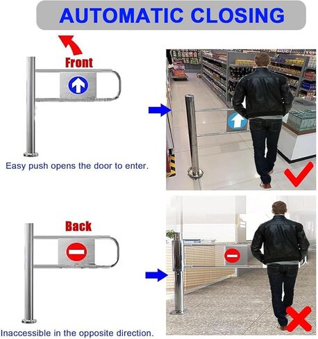 Universal Automatic Closing Safety Gate for Supermarket and Library Entrance, Unidirectional Door for Schools and Factories, 90x97cm in Kuwait