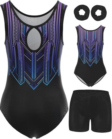 MOLLDAN Girls Gymnastics Leotard Athletic Biketard Unitard Tumbling Activewear Outfits for kids(No diamond) in Saudi Arabia