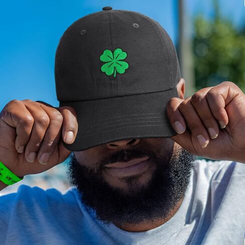 Clover Shamrock Hats,St. Patrick's Day Baseball Cap for Women Men, Cotton Baseball Caps Adjustable Perfect for Daily Use in Saudi Arabia
