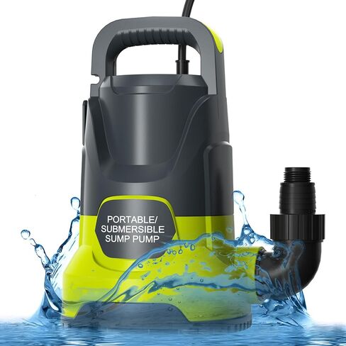 مضخة مستنقع 1HP 4500GPH مضخة مياه غاطسة كهربائية بالحرارة | حمام سباحة تصريف المياه نقل المياه من حوض الاستحمام الساخن الطابق السفلي حديقة البرك انخفاض مستوى المياه 16.4FT سلك الطاقة المحمولة in Kuwait