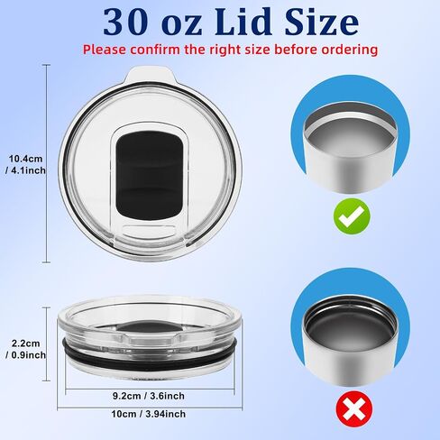 2 Pack 30 oz Yeti Tumbler Lids, Replacement Tumbler Lids for Yeti 30 oz Tumbler, 14 oz Mug, 26 oz Cup, 35 oz Straw Mug, Magnetic Slider Switch, Splash Proof Coffee Cup Cover Lids, BPA Free in Kuwait