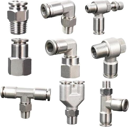 304 Stainless Steel Pneumatic Hose Fitting PB Air Tube Connector 1/8 1/4 3/8 1/2 Quick Release Pipe Fittings 1Pcs(12-04 (12mm-1l2)) in Kuwait