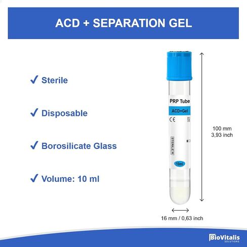 10 قطع أنابيب PRP 10 مل أنبوب PRP جل ACD وأنابيب زجاجية مضادة للتخثر | أنابيب لاستخدام أجهزة الطرد المركزي في المختبر in Kuwait