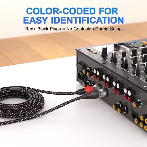 2 Pack Premium 25FT XLR Cables, Pure Copper for Pure Sound XLR Microphone Cable, Long-Lasting 3 Pin Gold-Plated Male to Female Balanced Mic Cable for Microphone, Mixer, DMX - Nylon Braided in Kuwait