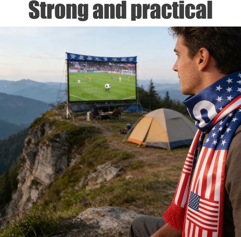 Ciieeo USA Soccer Scarf American Flag Fan Scarf, Football Supporter for Sports Events, Game Day Stadium, Patriotic Red White Blue Fan Accessories in Kuwait