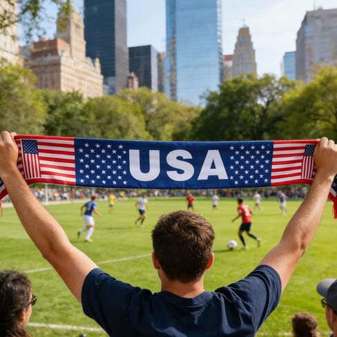 Ciieeo USA Soccer Scarf American Flag Fan Scarf, Football Supporter for Sports Events, Game Day Stadium, Patriotic Red White Blue Fan Accessories in Kuwait