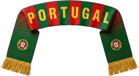 Just 4 Kicks Portugal Soccer Fan Scarf - Classic National Pride Knit Scarf - Double Sided with a Generic Portugal Crest in Kuwait