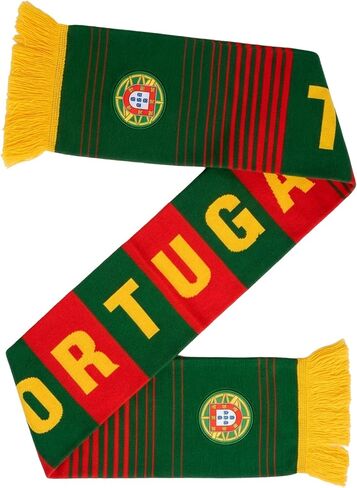 Just 4 Kicks Portugal Soccer Fan Scarf - Classic National Pride Knit Scarf - Double Sided with a Generic Portugal Crest in Kuwait