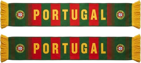 Just 4 Kicks Portugal Soccer Fan Scarf - Classic National Pride Knit Scarf - Double Sided with a Generic Portugal Crest in Kuwait