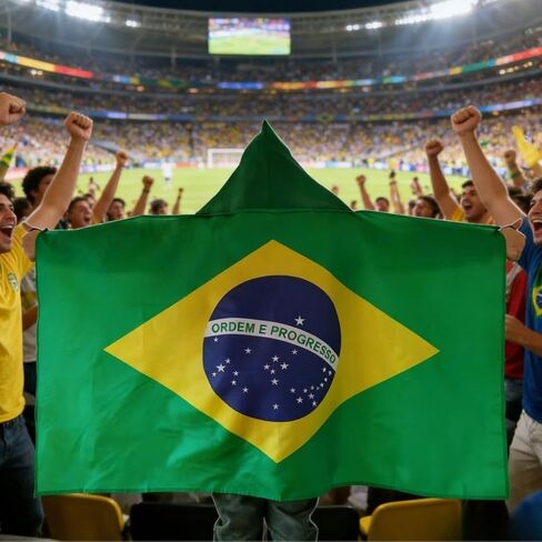 طقم رأس مشجعي البرازيل 2026، رأس علم وطني مزدوج الجوانب مقاس 3 × 5 أقدام مع وشوم مقاومة للماء، ملابس دعم كرة القدم لكأس العالم 2026 in Kuwait